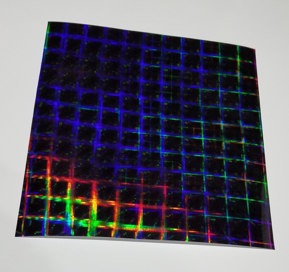 Black Plaid Pattern Holographic Diffractive Sign Vinyl 24" x 30 ft Longlife