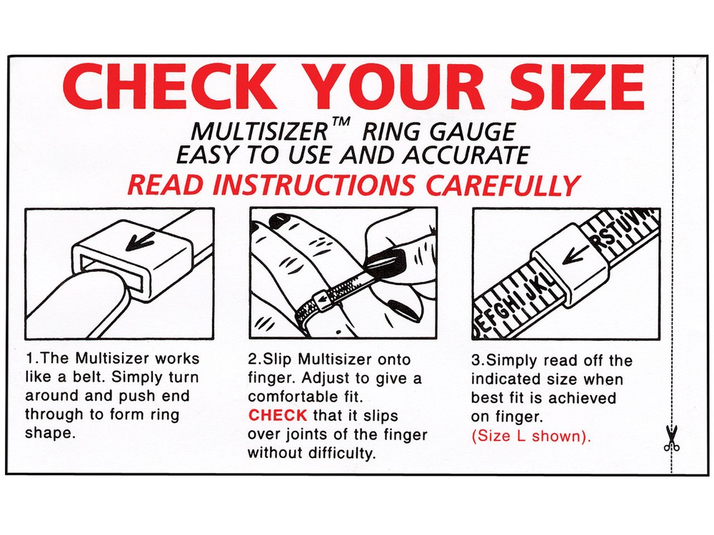Brand New Plastic Multisizer Ring Gauge UK sizes A - Z