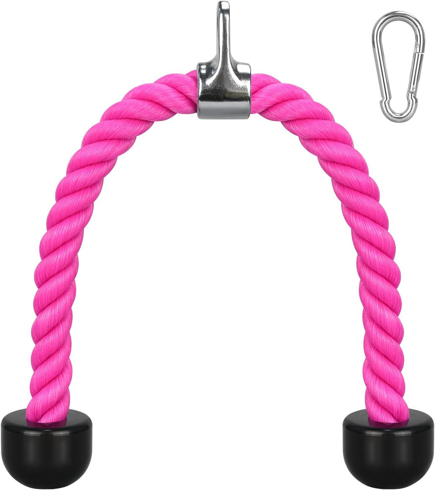 Tricep Rope, 27 Inches Cable Machine Attachment, Pull down Attachments with Cara