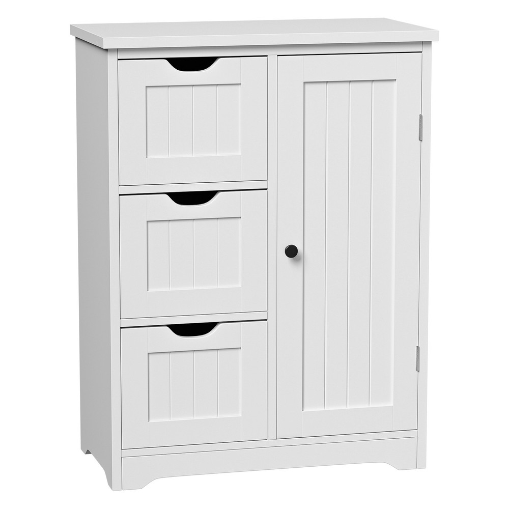 Bathroom Floor Cabinet with Drawer & Adjustable Shelf Kitchen Cupboard Storage