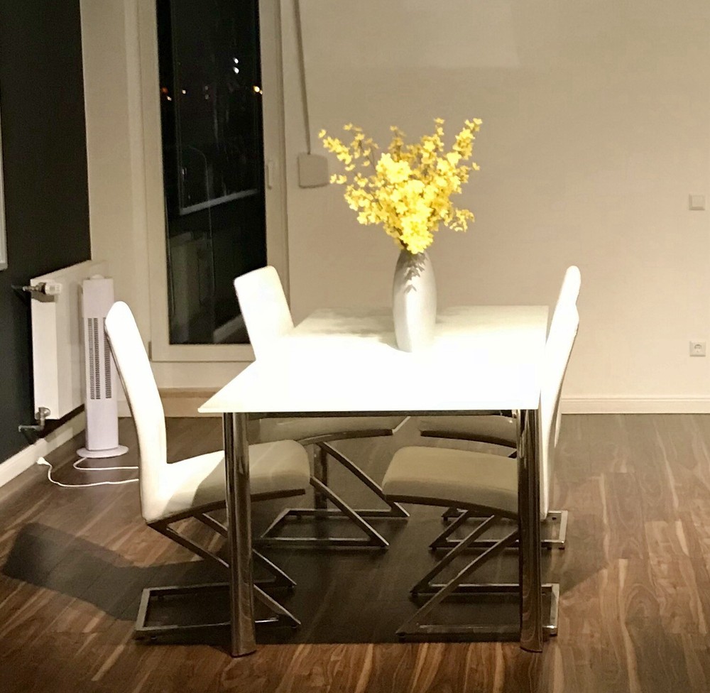 Glass Dining Table And Four Chairs