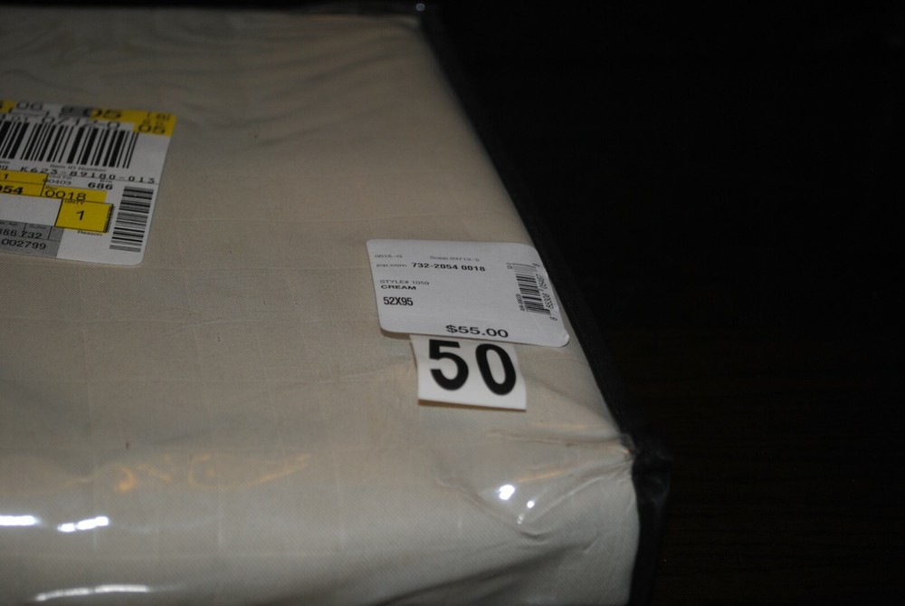 Unbranded 52 by 95 Cream Colored Cloth Panel Style 1059