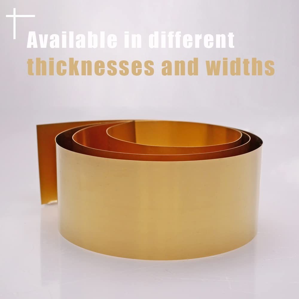 Seamless Copper Brass Sheet Roll - 0.1mm Thick, 38 Gauge for Electrical Projects