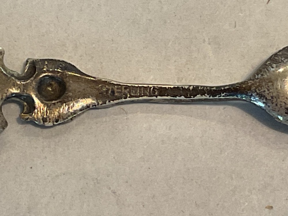 Vintage Sterling Silver Cherub Cupid Salt Spoon