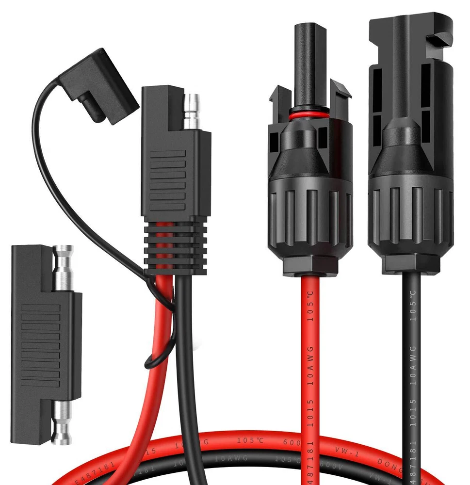 2x Solar Panel Extension Cable 2FT 10AWG SAE to SAE Polarity Reverse Adapter NEW