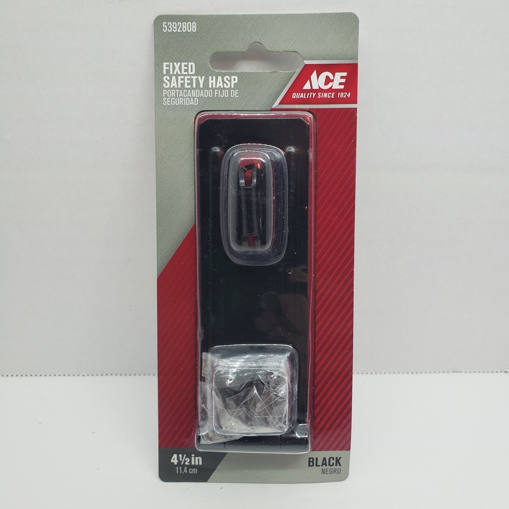 ACE Fixed Safety Hasp  4-1/2"  BLACK  #5392808