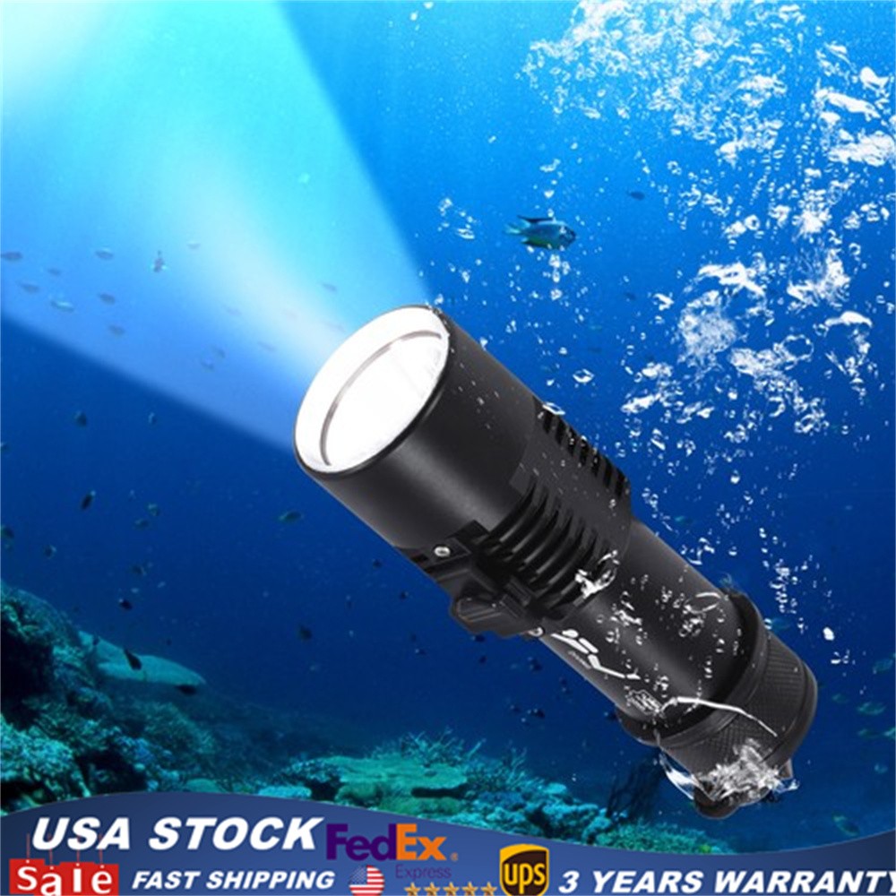 Waterproof  LED Underwater Flashlight Diving Light Dive Scuba Lamp Professional
