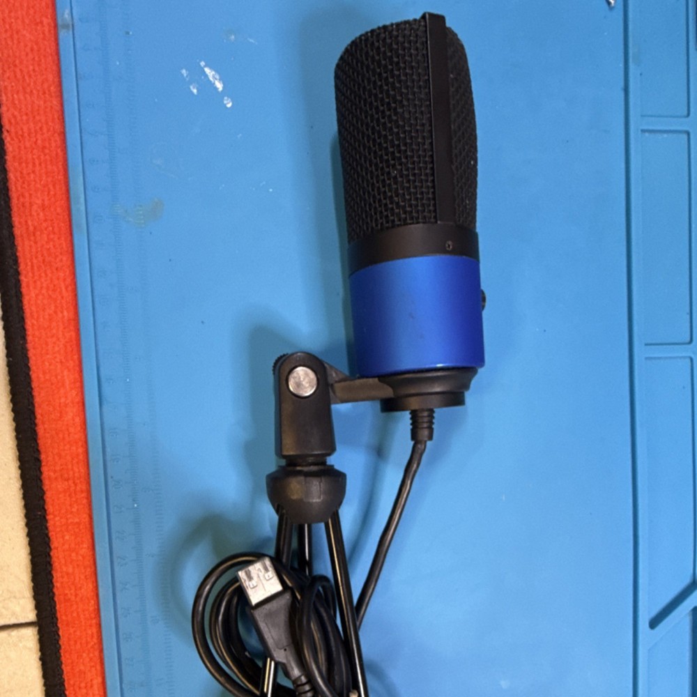 FIFINE USB Microphone Freestanding Volume Control Blue Black