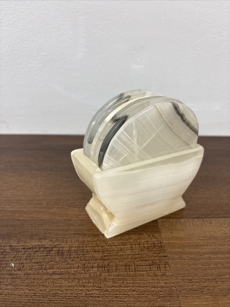Vintage Onyx/ Calcite Coaster Set
