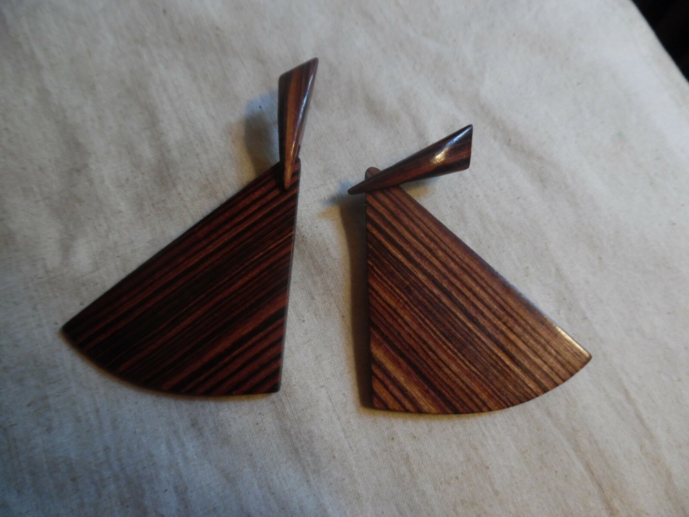 Earrings Wood Swinging