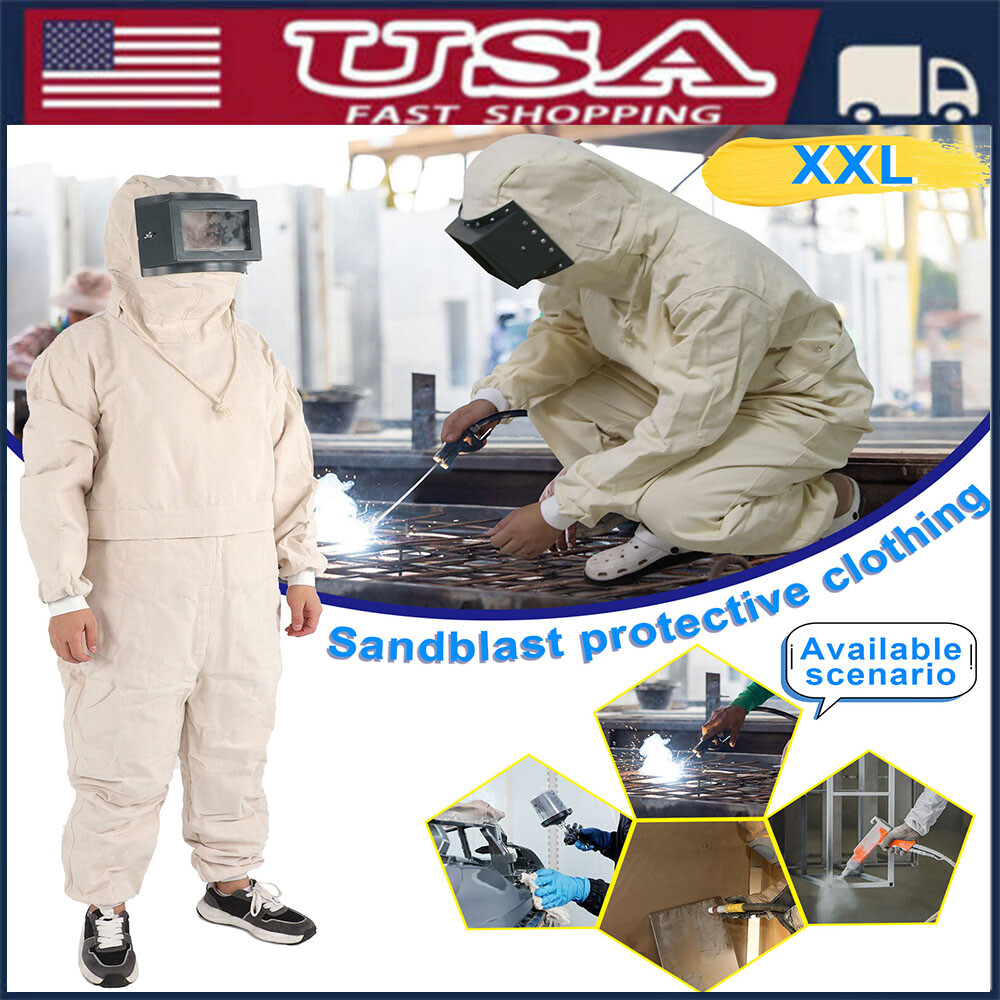 Full Protective Overalls Dustproof Breathable Sand Blasting Suit With Transp Hot