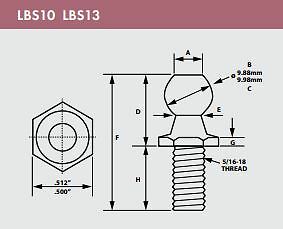 Gas Spring Strut Replacement Ball Socket Stud Screw Trailer RV 13 mm