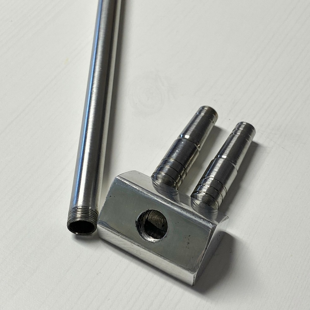 Rape Rapé Sniffing Pipe Applicator Double Action Titanium Stainless Steel