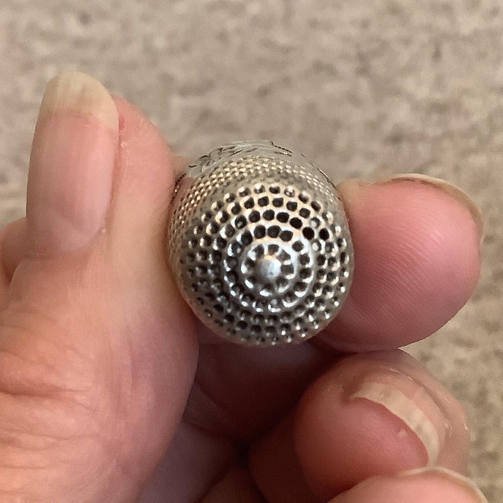 Antique Sterling Silver Thimble Monogrammed