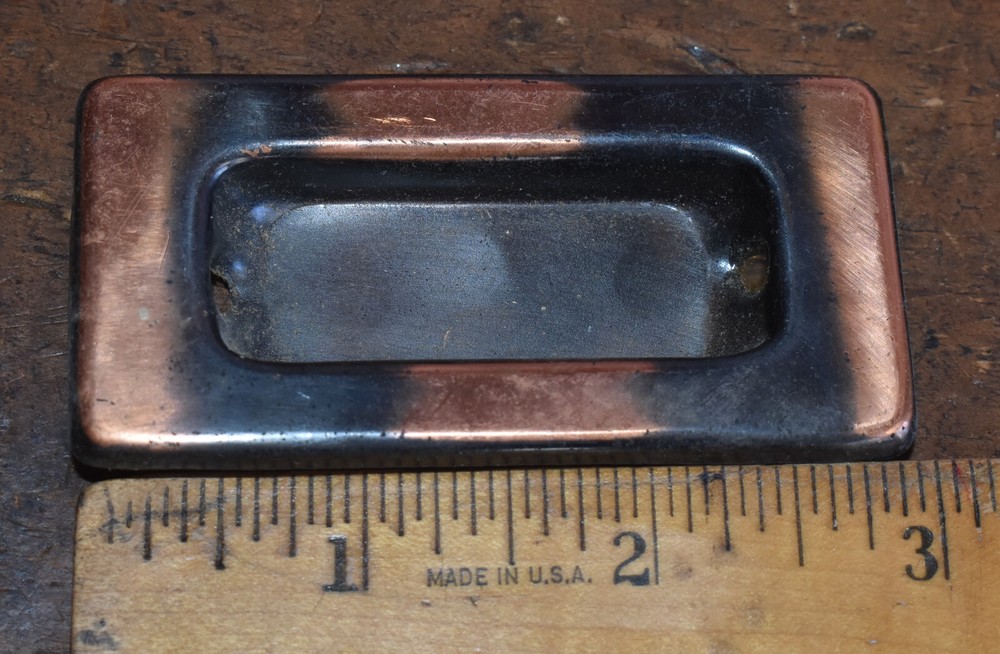 Vintage NOS Japanned Window Sash Pull Pocket Door Handle Hardware