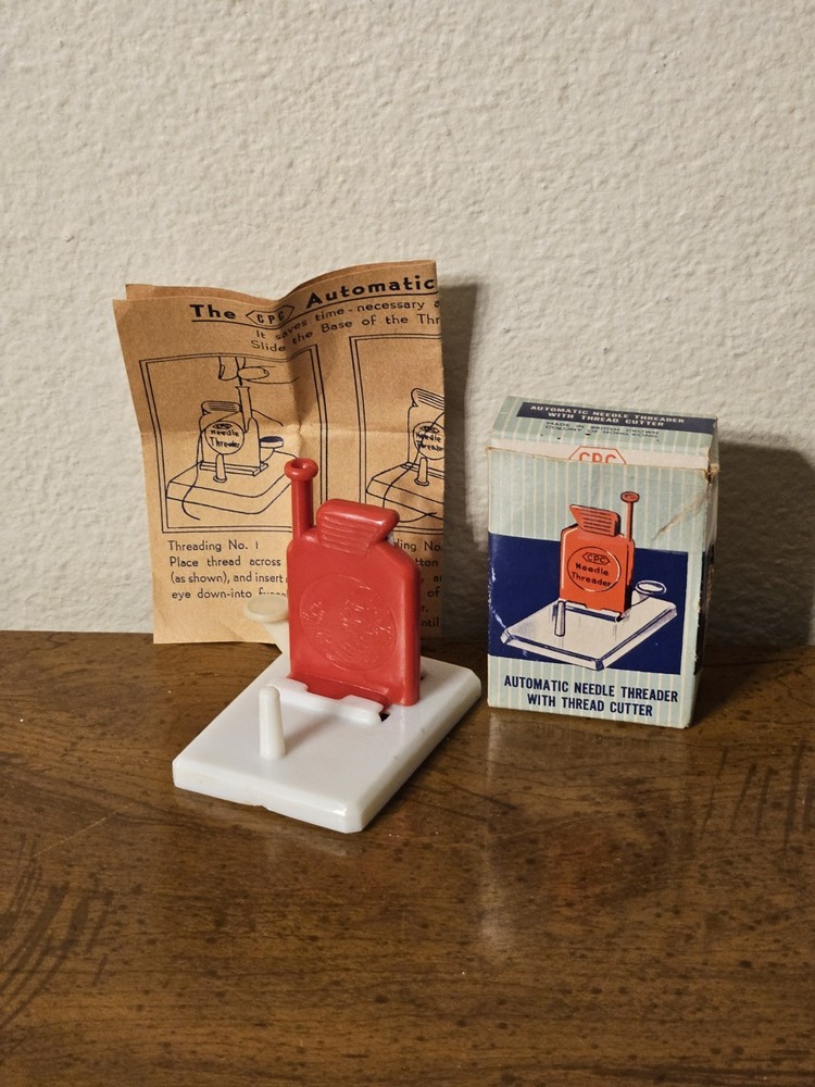 Automatic Needle Threader W/Thread Cutter CPC Vintage Original Box W/Instruction