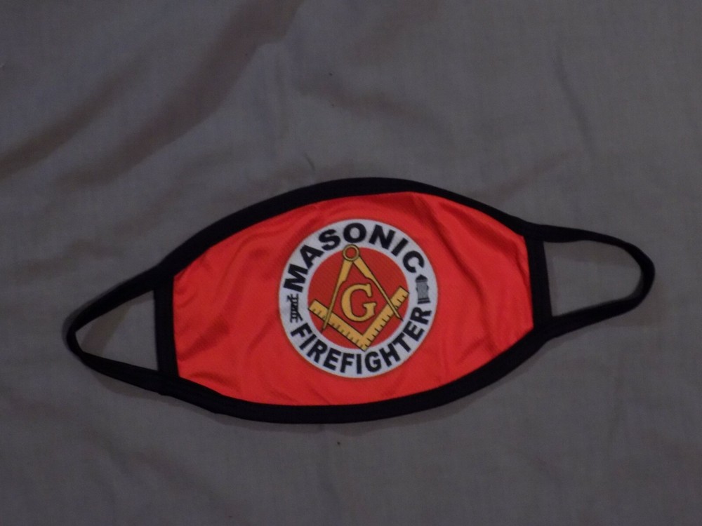Masonic Face Mask Fire Fighter Square Compass Freemason Fraternity NEW
