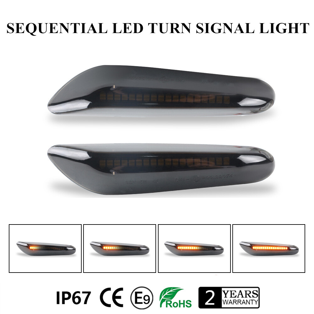 Dynamic Smoke LED Side Marker Turn Signal Lights For BMW E90 E91 E92 E93 E46 E60