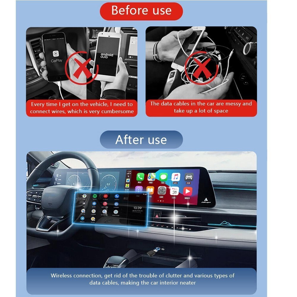 Mini 5.0 Ultra Wireless CarPlay Android Auto Adapter Auto Connection