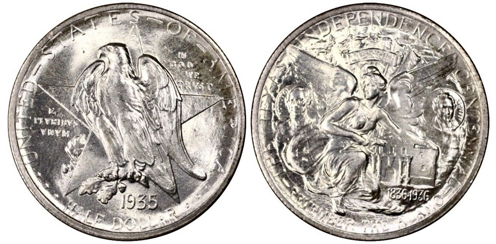 1935 TEXAS COMMEMORATIVE HALF DOLLAR PCGS MS67