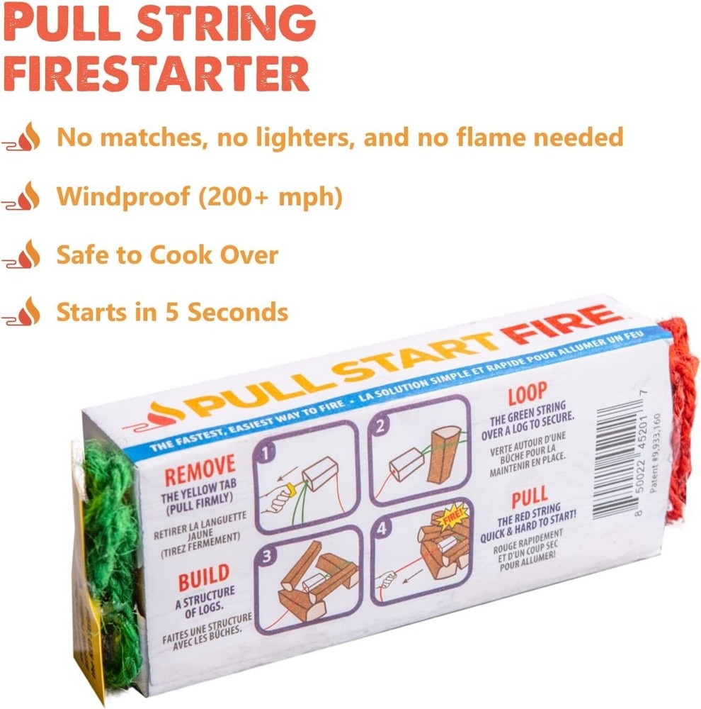 Pull Start Fire Pull String Easy To Use Fire Starter Campfire Survival Gear