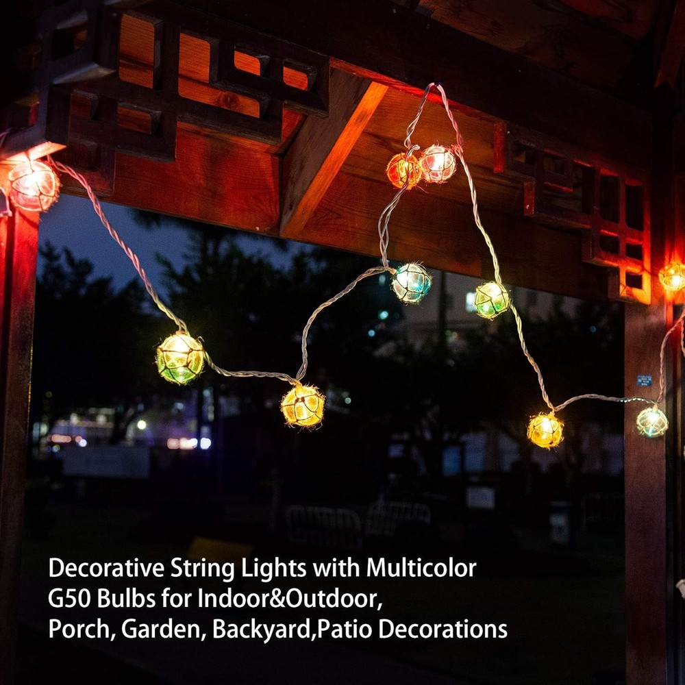 Nautical Fish Float String Lights Set of 10 LED Ball Nautical Float Lights