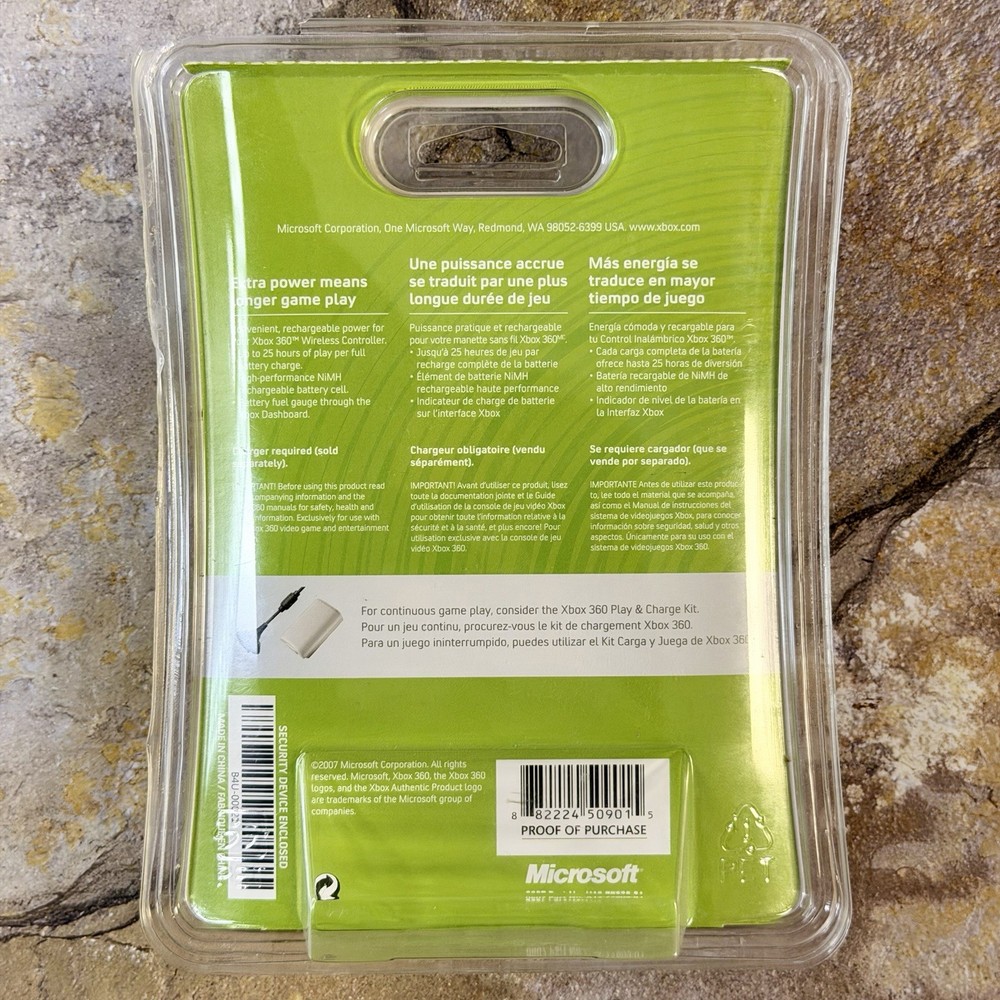 Blue Rechargeable Battery Pack Xbox 360 Controller - Microsoft Xbox 360 **NEW**