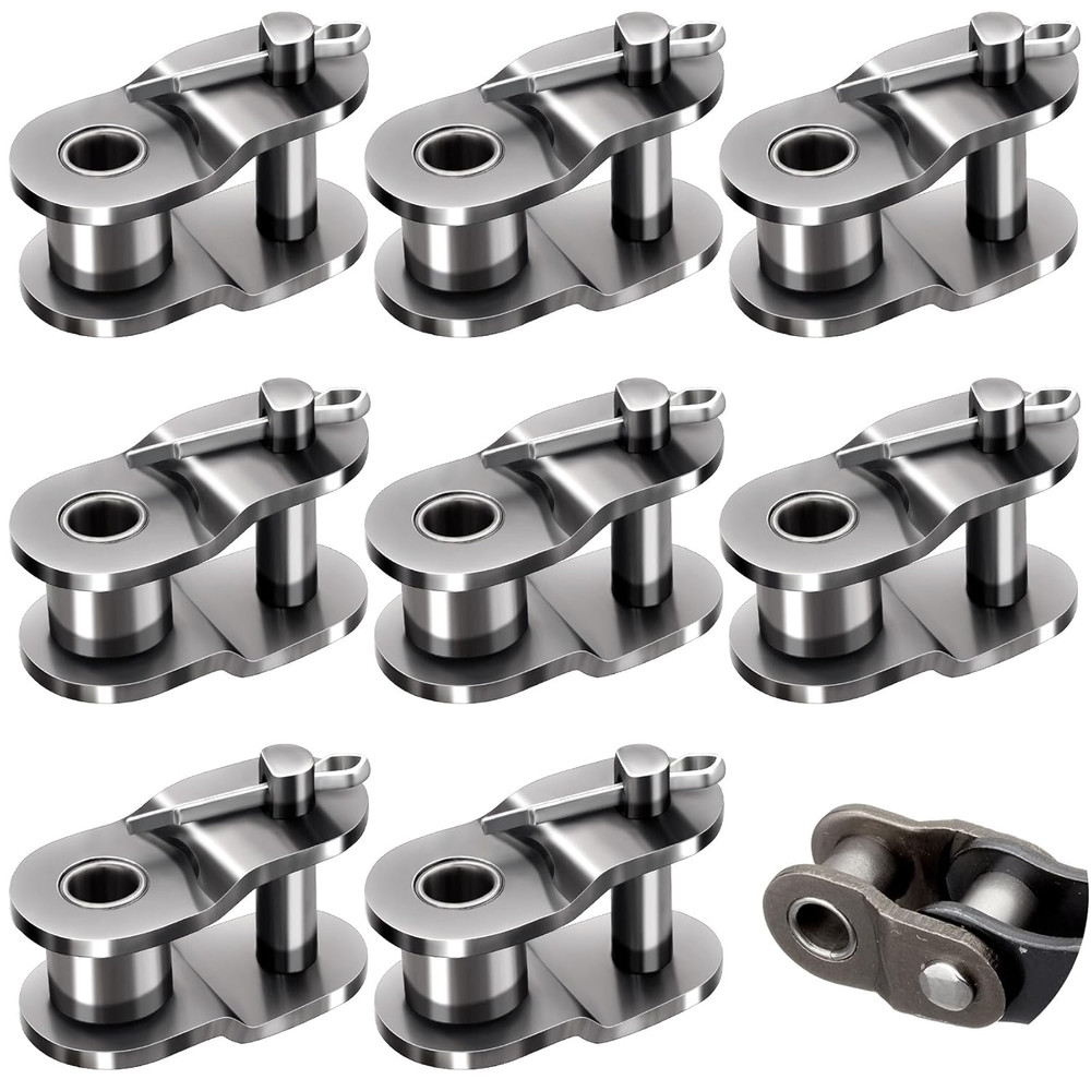 #40 8 PCS Roller Chain Offset Half Link, Carbon Steel Half Link Crank Link for 0