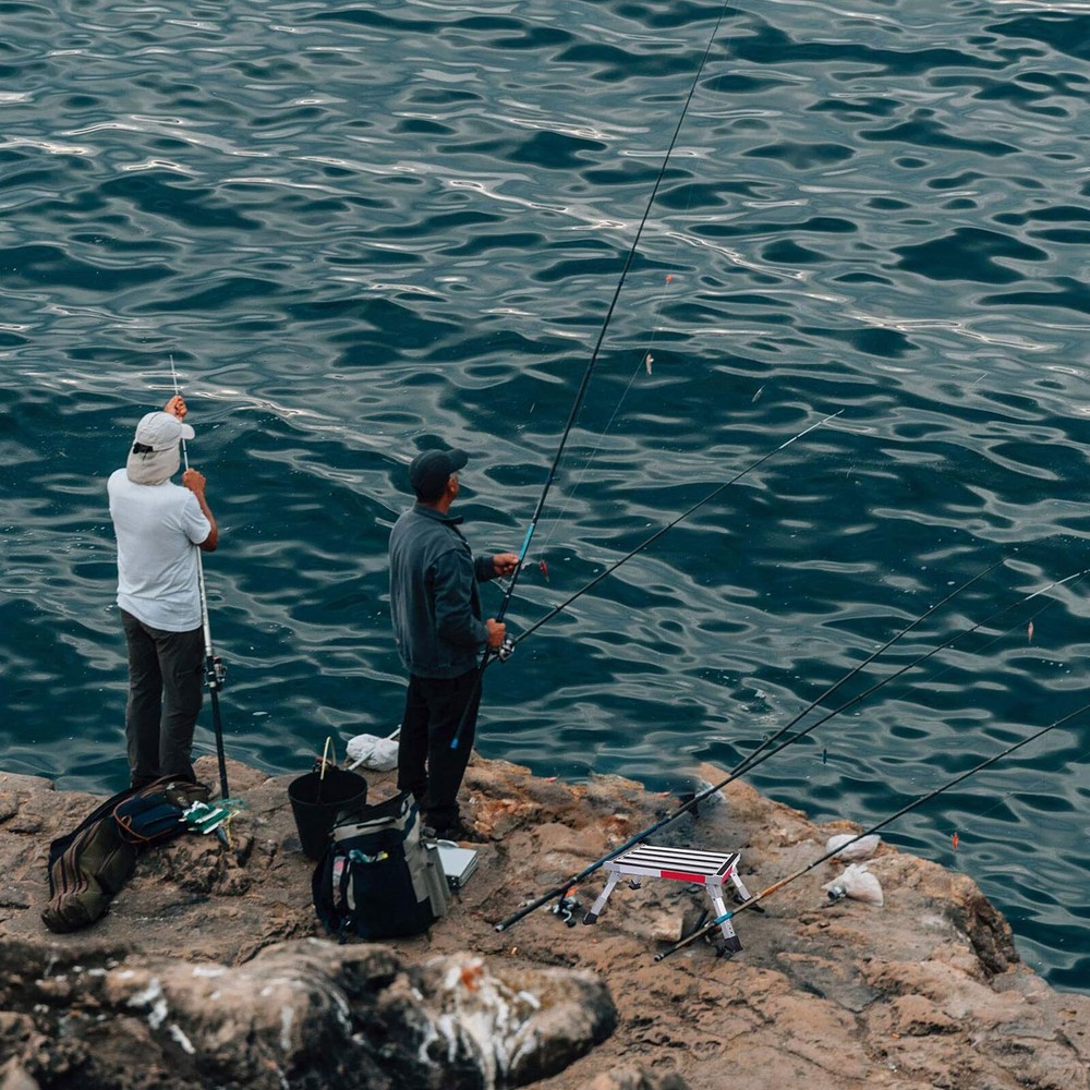 Adjustable Aluminum RV Step Stool - Folding Platform Non-Slip 1000lbs