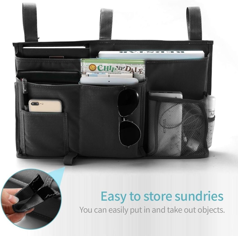 Bunk Bed Organizer, Bedside Caddy Hanging Bed Organizer Storage Bag 8 Pockets...