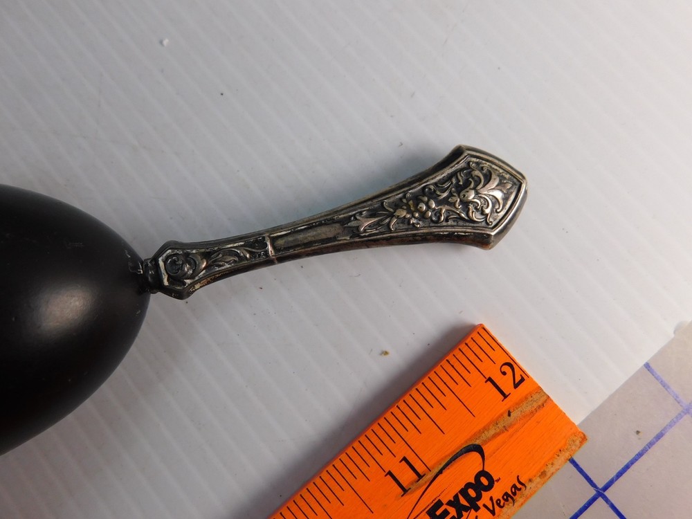 3 Antique Darning Eggs, Sterling Silver handles