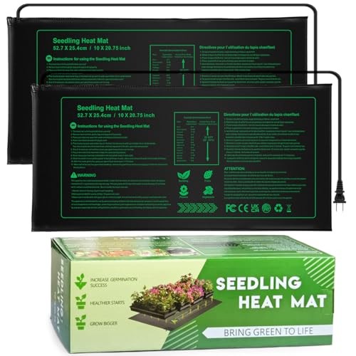 2 Pack Seedling Heat Mat, Durable Waterproof Seed 10"x20.75"x2 PACK