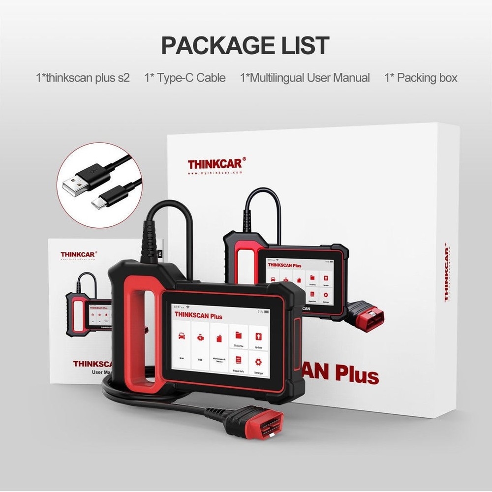 THINKCAR PLUS S7 Code Reader Car Diagnostic Tool ABS SAS SRS OBD2 Scanner