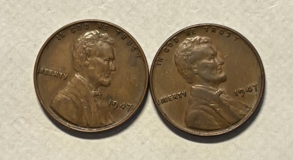 US Coins 1947-P Lincoln Cent (2 Coins) Circulated