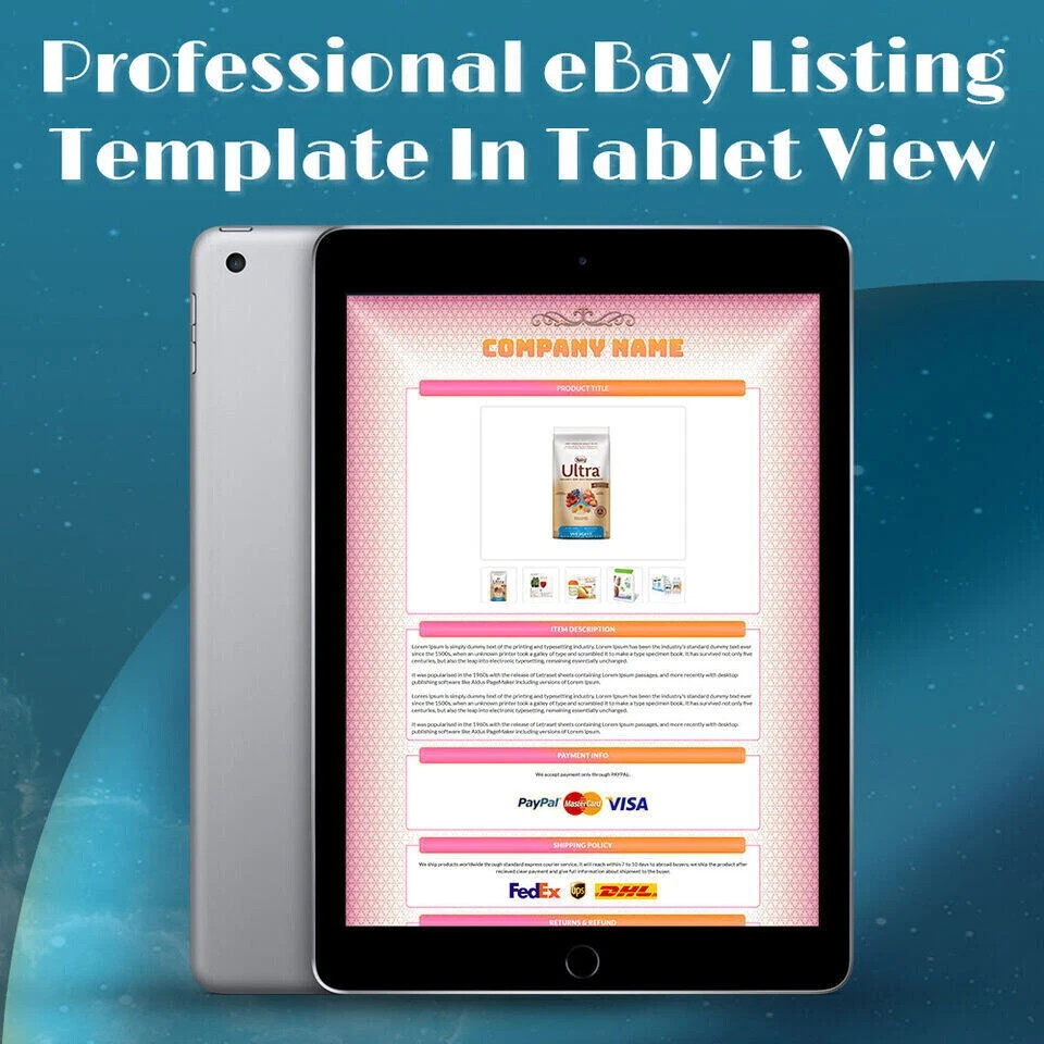 eBay Mobile Responsive Templates eBay Listing Auction Template HTTPS Secure HTML