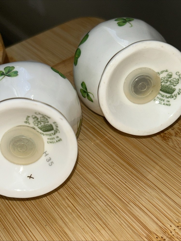 hammersley 3 Leaf Clover Salt & Pepper Shakers Beautiful !