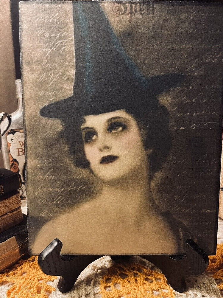 Romantic Witch Lady, Handcrafted Plaque / Sign