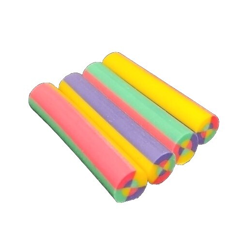 4 Colorful Tube Erasers 2.5"