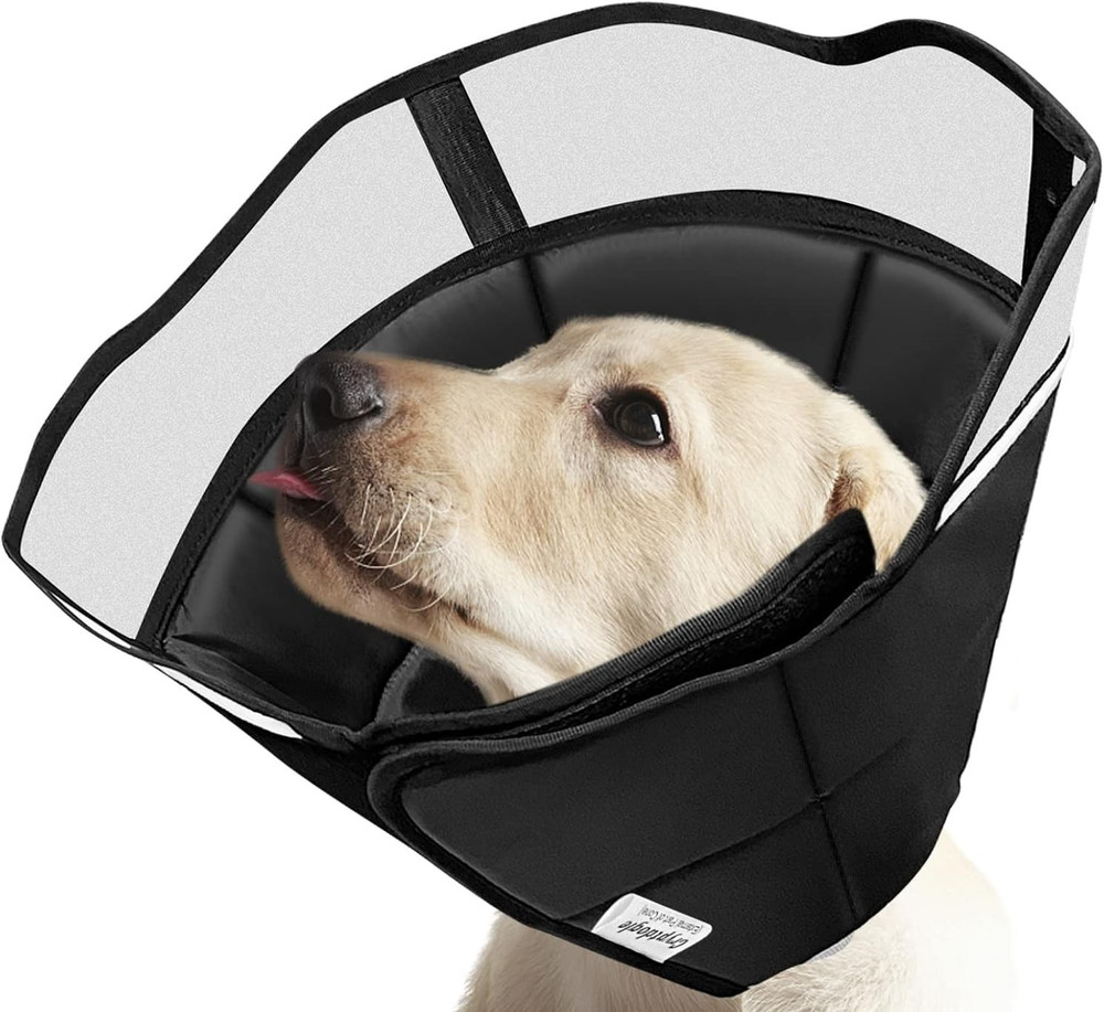 Soft Sturdy Dog Surgery Cone Thick Padding Breathable Recovery Collar Cryptdogle