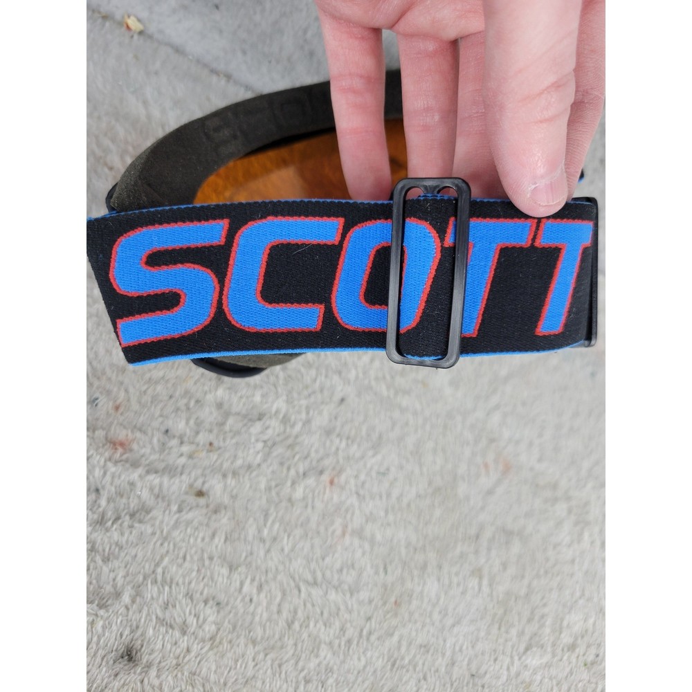 Scott Ski Goggles Amber Tinted Lens Black Frame Adjustable Strap