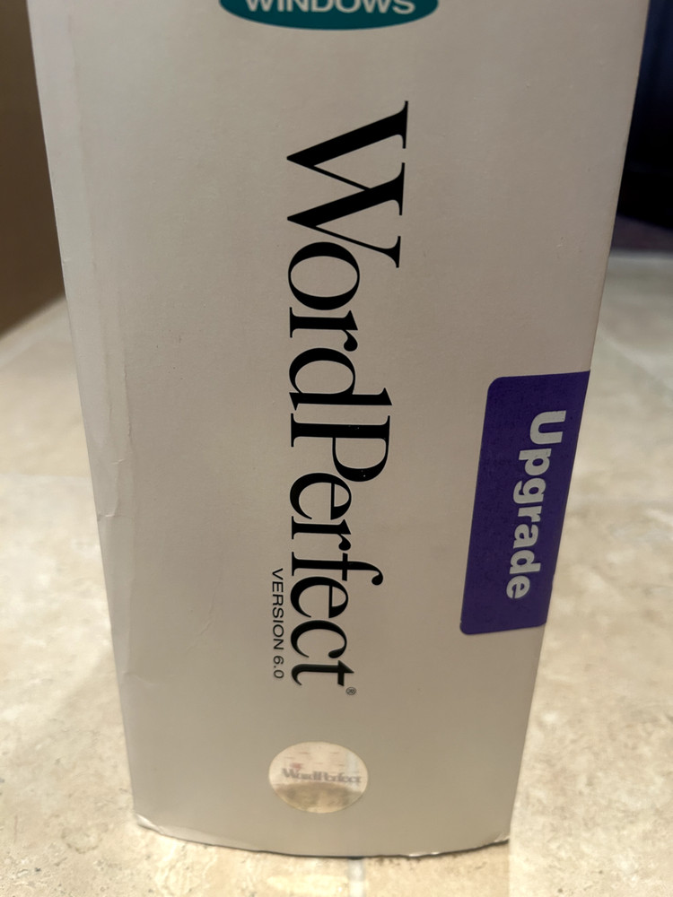 Windows WordPerfect Version 6.0 Word Processor Software, Draw 2.1, & ref chart