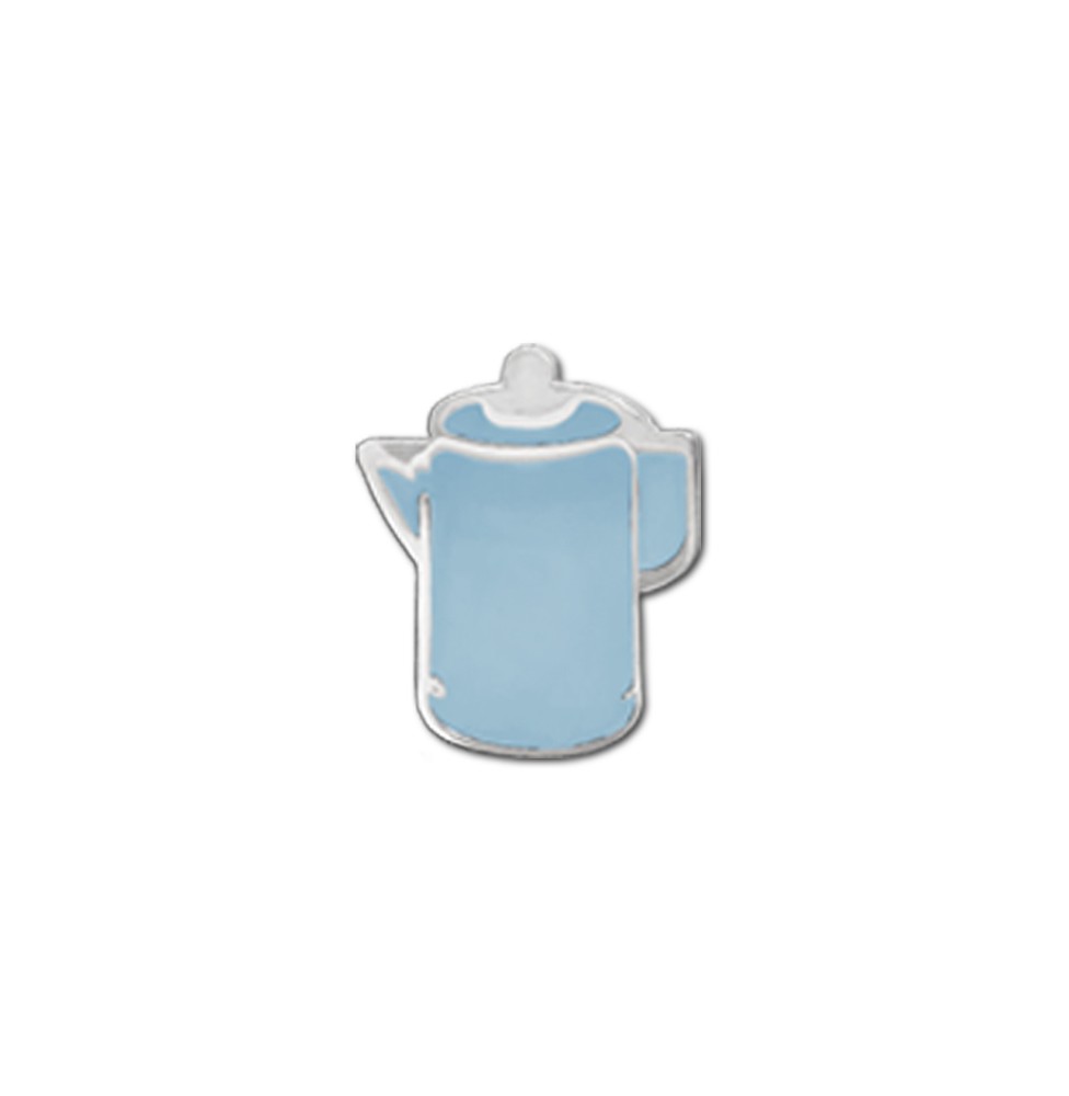 Blue Coffee Pot 1/2" Enameled AA Lapel Pin