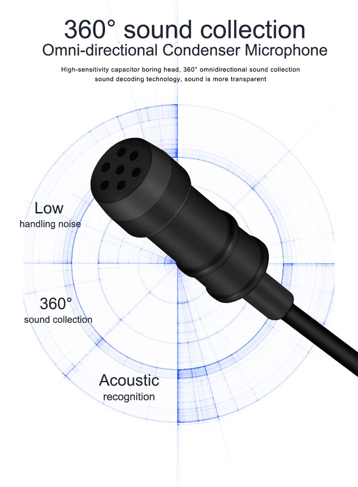 Lavalier Microphone Mamen Professional Mini Lapel Microphone KM-D2