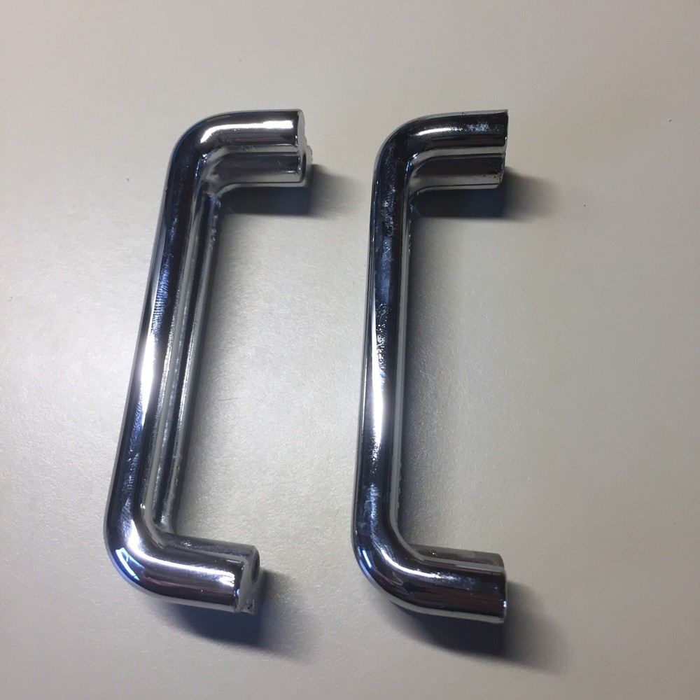 2 Vintage KBC Chrome Split Bar Drawer Pull Mid Century Style Lot B