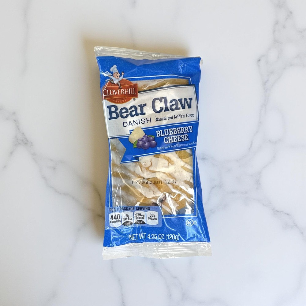 Cloverhill Bear Claws, Blueberry Cheese, Individually Packaged, Case