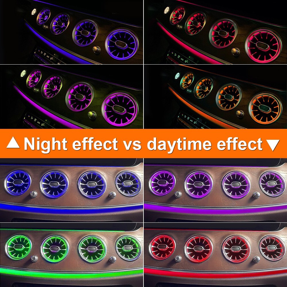 7 Color Air Vent Ambient Lamp For Mercedes Benz S-Class W222 S550 S400 2014-2017
