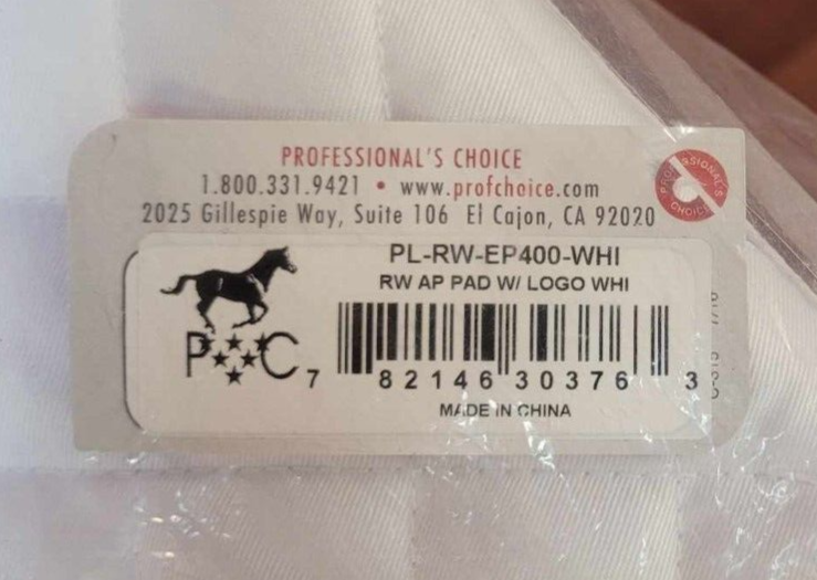 Professional's Choice RW All Purpose Saddle Pad white
