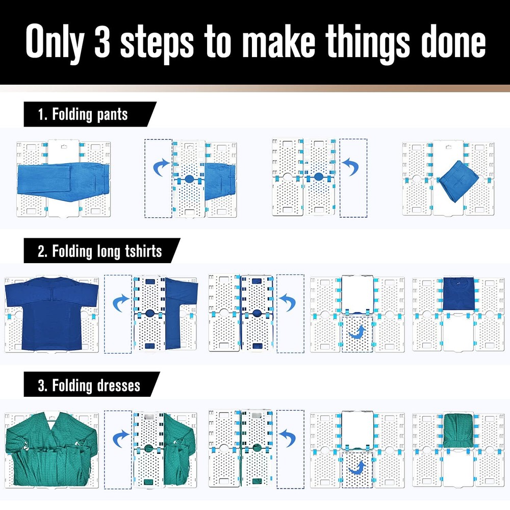 Version 4 Shirt Folding Board t Shirts Clothes Folder Durable Plastic Laundry...
