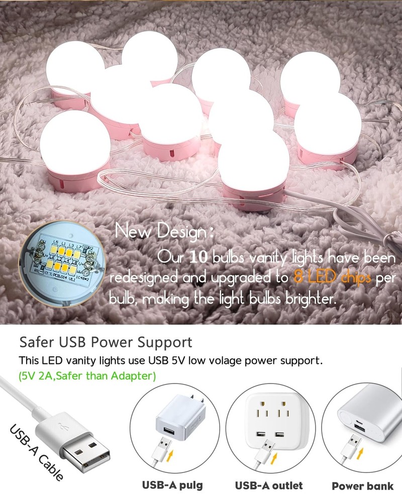 Led Vanity Mirror Lights, Vanity Lights for Makeup Dressing Mirror Lighting,1...