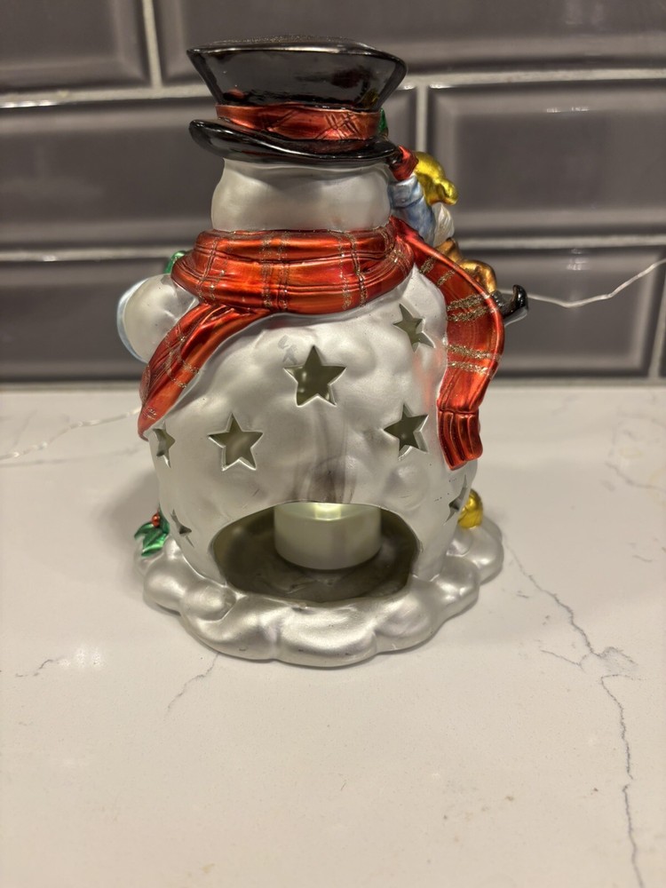 Shimmering Snowman Votive